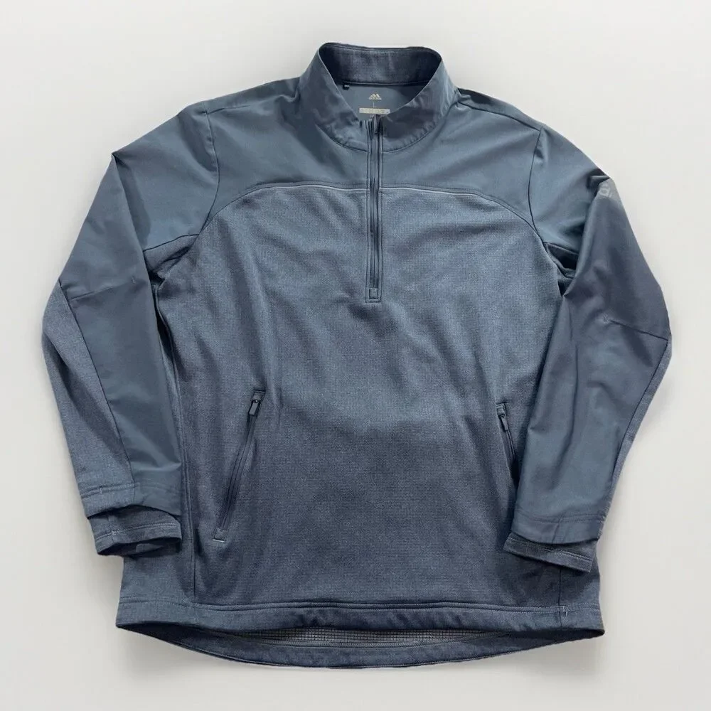 Adidas Mens Quater Zip Golf  Pullover‎ Blue Gray Color Size Large Activewear